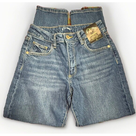 Art Class Girls High-Rise Tapered Cropped Jeans Medium Wash Blue Size 12 NEW! - Picture 12 of 13